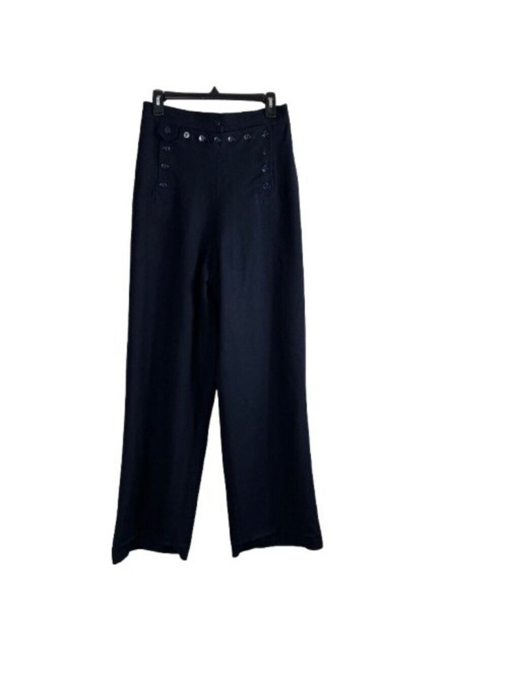 Vintage 90s Lauren Ralph Lauren Navy Wool Sailor Pants Lace Up Back USA 10